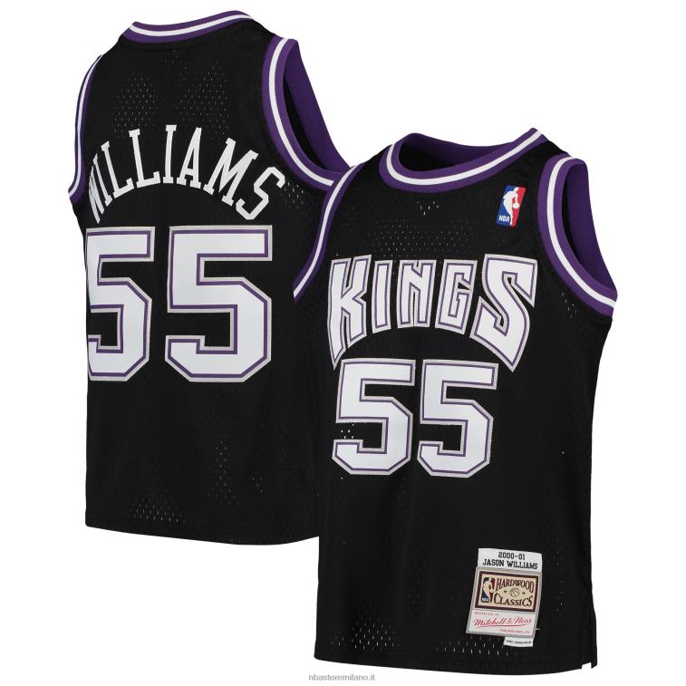 NBA 00F2L17121 sacramento kings jason williams black hardwood classici swingman maglia ritorno al passato