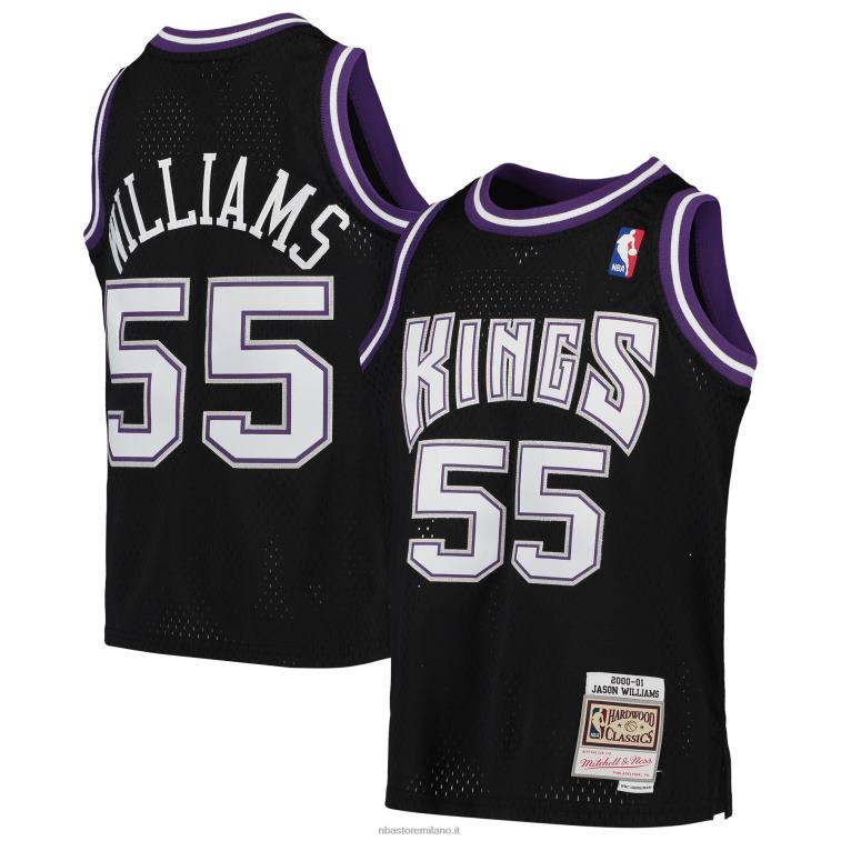 NBA 00F2L17121 sacramento kings jason williams black hardwood classici swingman maglia ritorno al passato