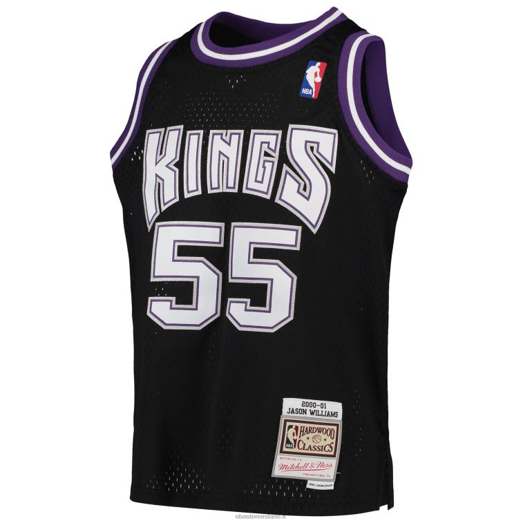 NBA 00F2L17121 sacramento kings jason williams black hardwood classici swingman maglia ritorno al passato