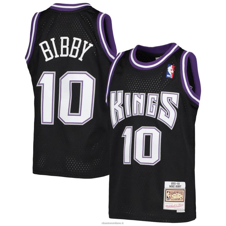 NBA 00F2L17183 sacramento kings mike bibby mitchell & ness black hardwood classics swingman jersey