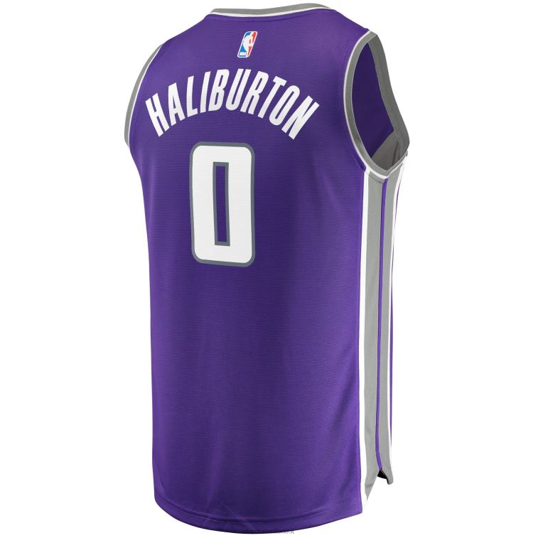 NBA 00F2L17356 Sacramento Kings Tyrese Haliburton Purple Draft First Round Pick Fast Break Replica Maglia