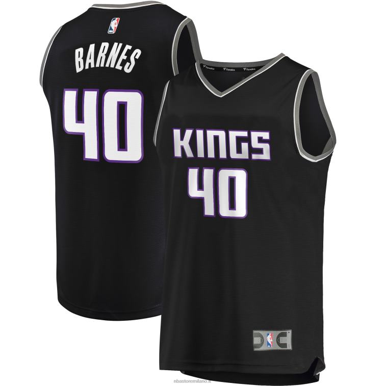 NBA 00F2L18035 sacramento kings harrison barnes maglia nera replica giocatore fast break
