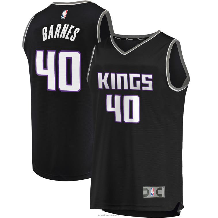NBA 00F2L18035 sacramento kings harrison barnes maglia nera replica giocatore fast break
