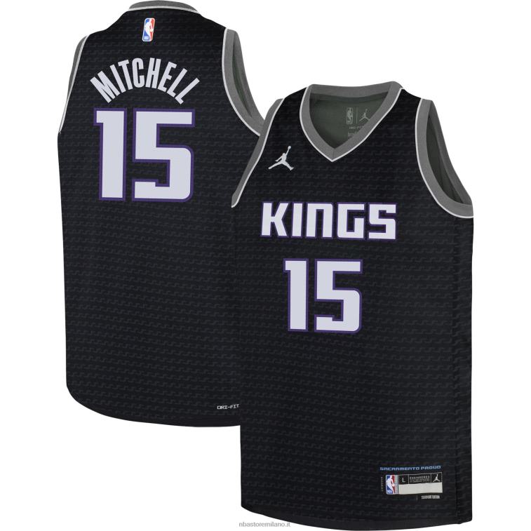 NBA 00F2L18039 sacramento kings davion mitchell jordan marca maglia swingman nera