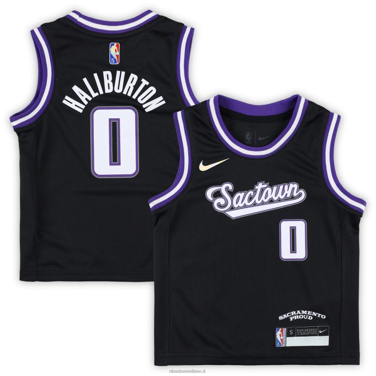 NBA 00F2L18193 preschool sacramento kings tyrese haliburton nike maglia replica nera