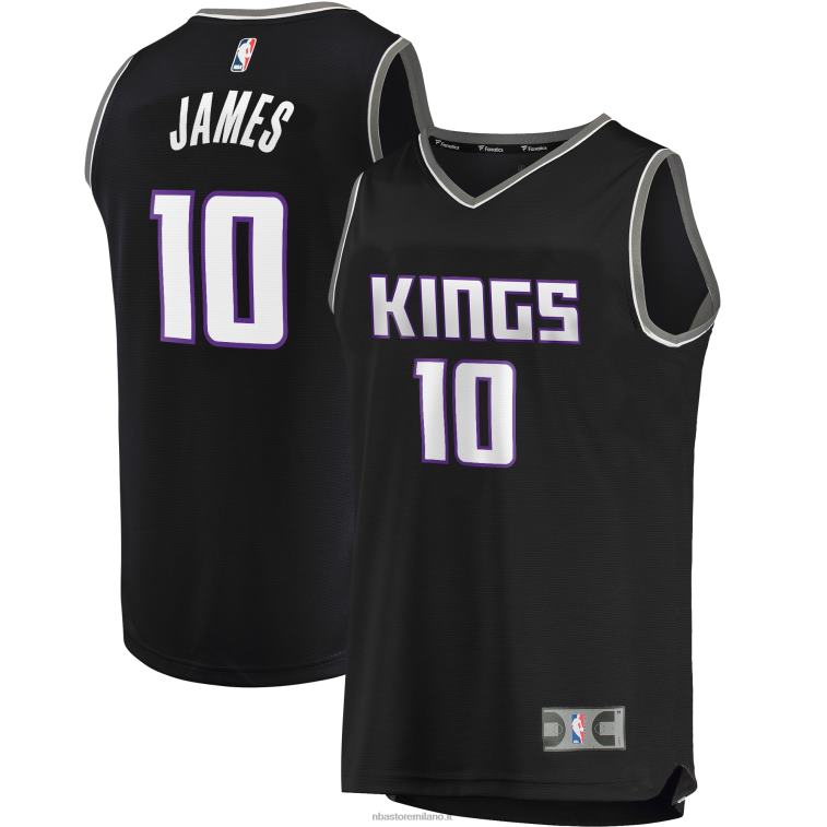 NBA 00F2L19362 sacramento kings justin james maglia replica fast break nera