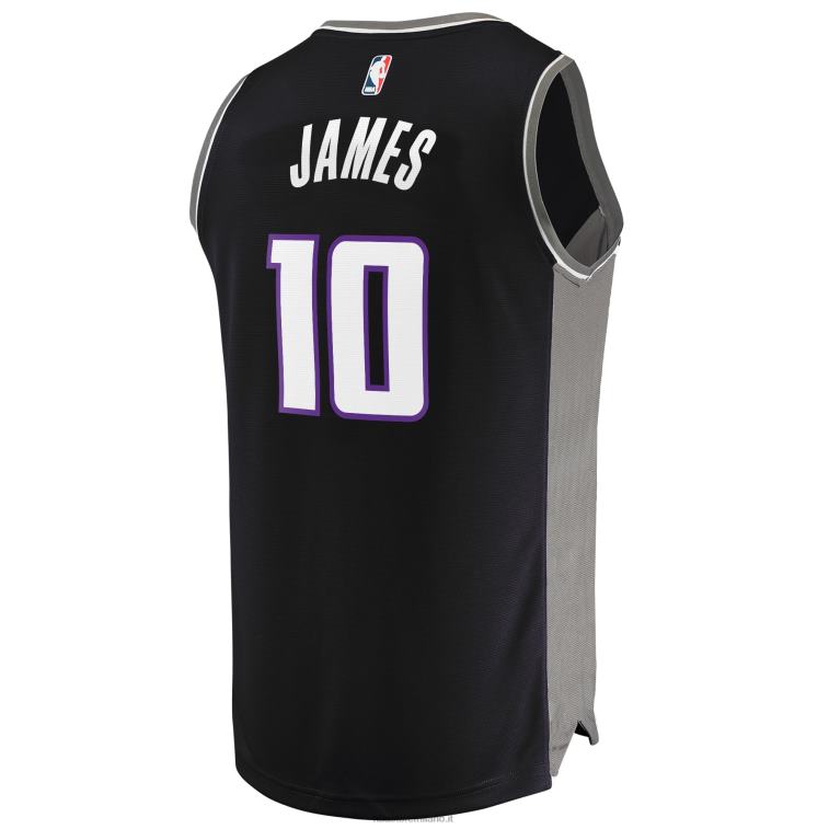 NBA 00F2L19362 sacramento kings justin james maglia replica fast break nera
