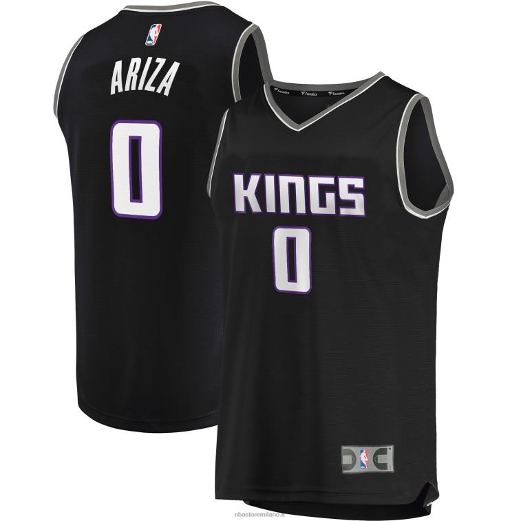 NBA 00F2L19781 sacramento kings trevor ariza maglia giocatore replica fast break nera