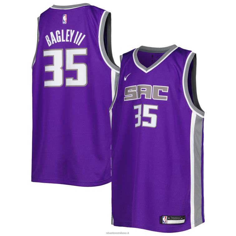 NBA 00F2L19826 sacramento kings marvin bagley iii maglia nike viola diamante swingman