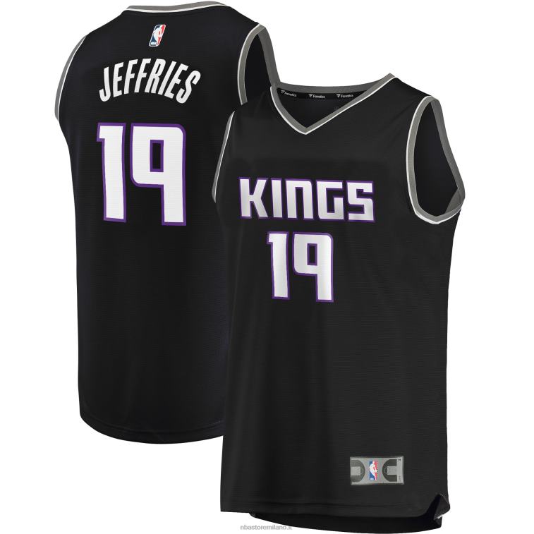 NBA 00F2L19844 sacramento kings daquan jeffries maglia nera da giocatore fast break