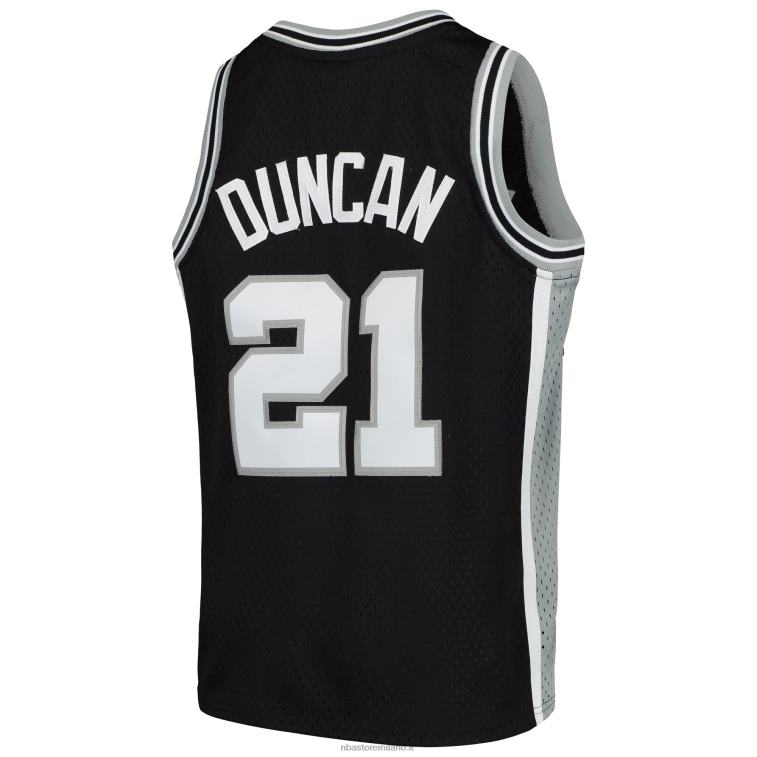 NBA 00F2L16820 san antonio spurs tim duncan mitchell & ness maglia nera swingman ritorno al passato