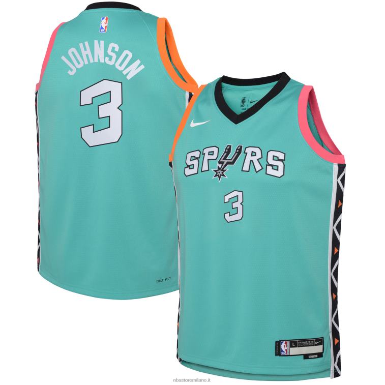 NBA 00F2L16952 san antonio spurs keldon johnson maglia nike verde swingman