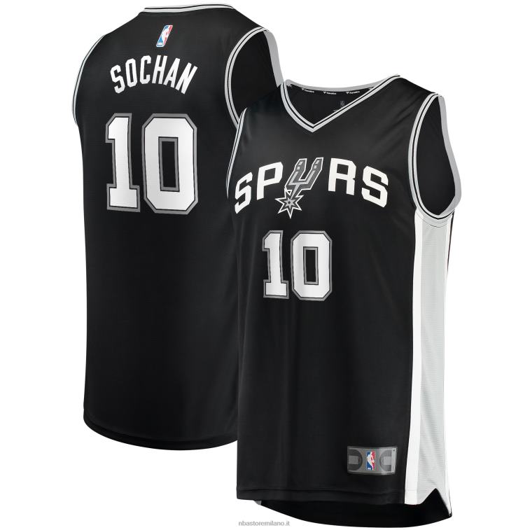 NBA 00F2L16959 san antonio spurs jeremy sochan black draft prima scelta maglia fast break replica