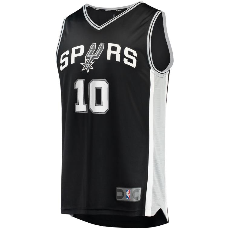 NBA 00F2L16959 san antonio spurs jeremy sochan black draft prima scelta maglia fast break replica