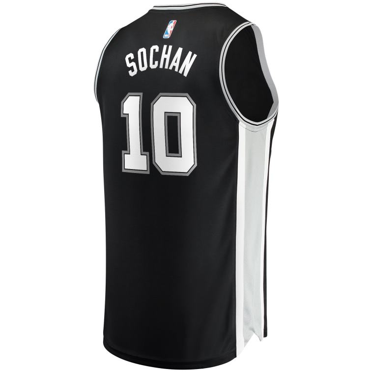 NBA 00F2L16959 san antonio spurs jeremy sochan black draft prima scelta maglia fast break replica