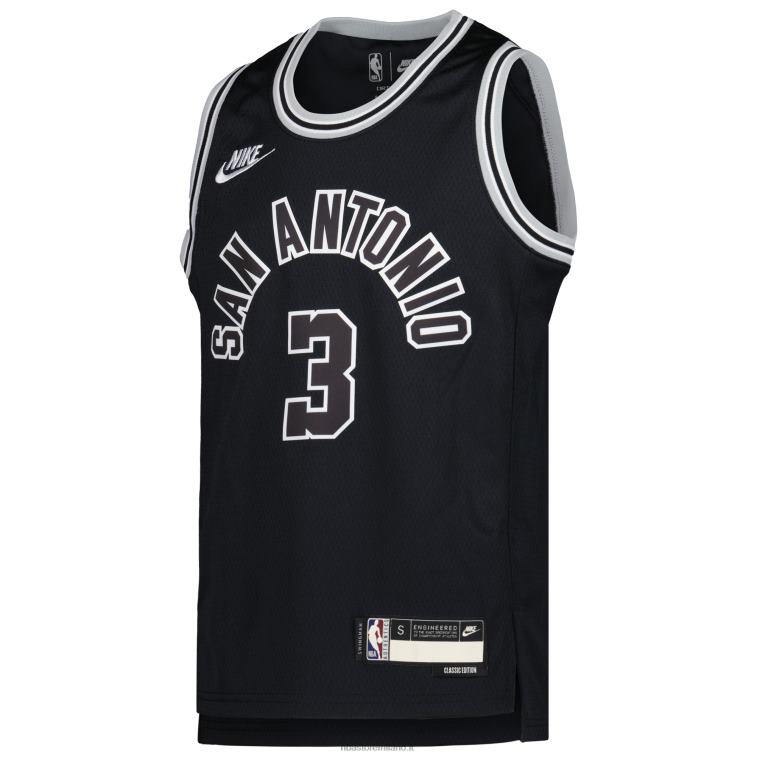 NBA 00F2L17012 san antonio spurs keldon johnson nike maglia swingman nera