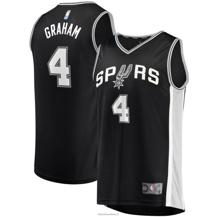 NBA 00F2L17922 san antonio spurs devonte\' graham maglia nera giocatore contropiede