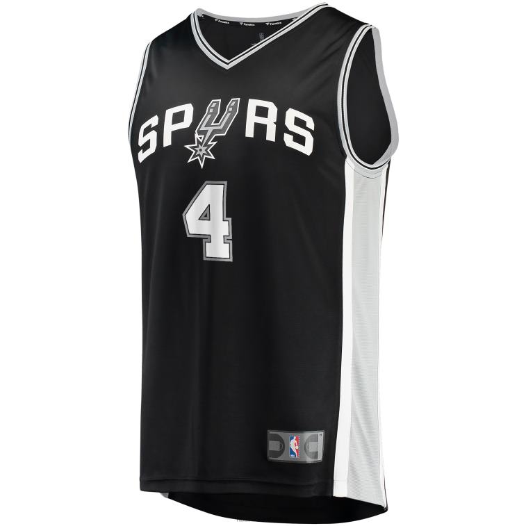 NBA 00F2L17922 san antonio spurs devonte\' graham maglia nera giocatore contropiede