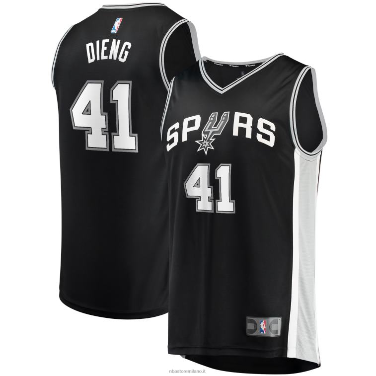 NBA 00F2L18489 san antonio spurs gorgui dieng maglia nera giocatore contropiede
