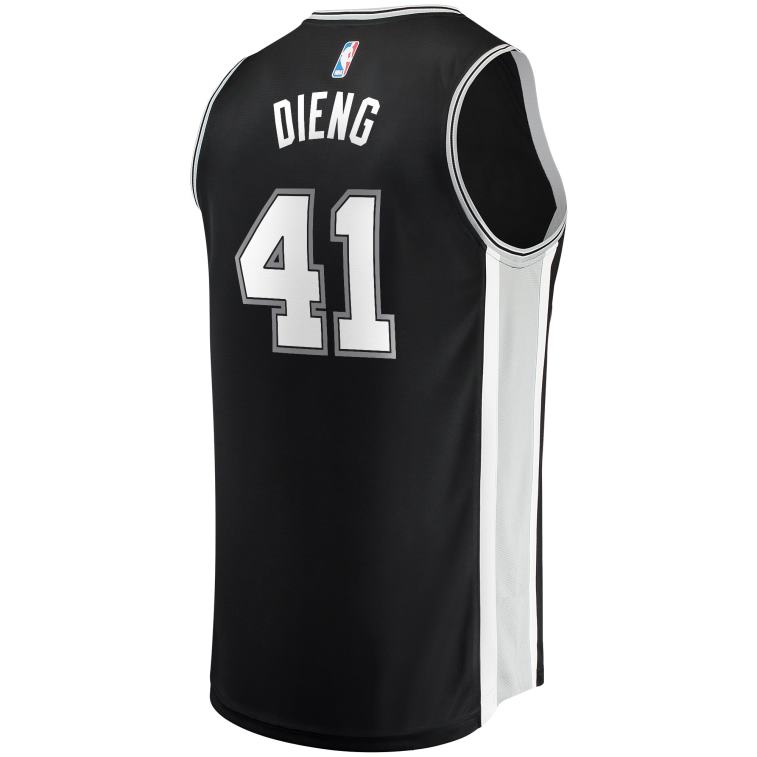 NBA 00F2L18489 san antonio spurs gorgui dieng maglia nera giocatore contropiede
