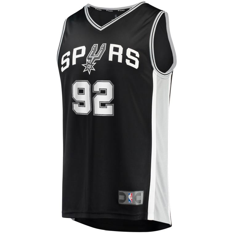 NBA 00F2L18490 san antonio spurs khem betulla maglia giocatore contropiede nero