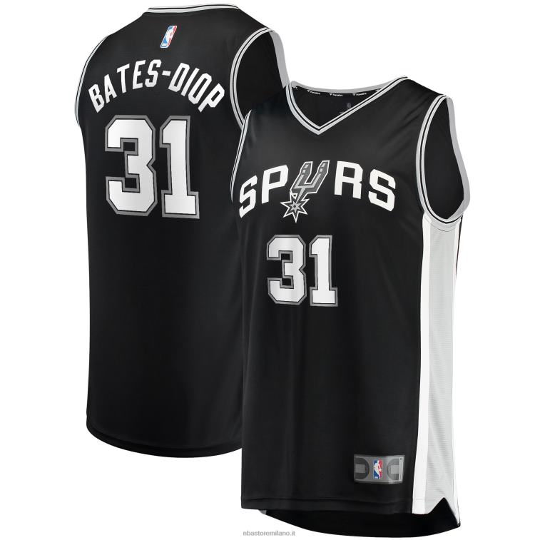 NBA 00F2L19274 san antonio spurs keita bates-diop maglia replica fast break nera