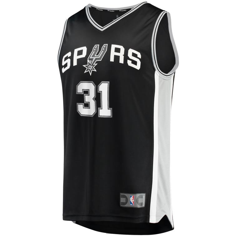 NBA 00F2L19274 san antonio spurs keita bates-diop maglia replica fast break nera