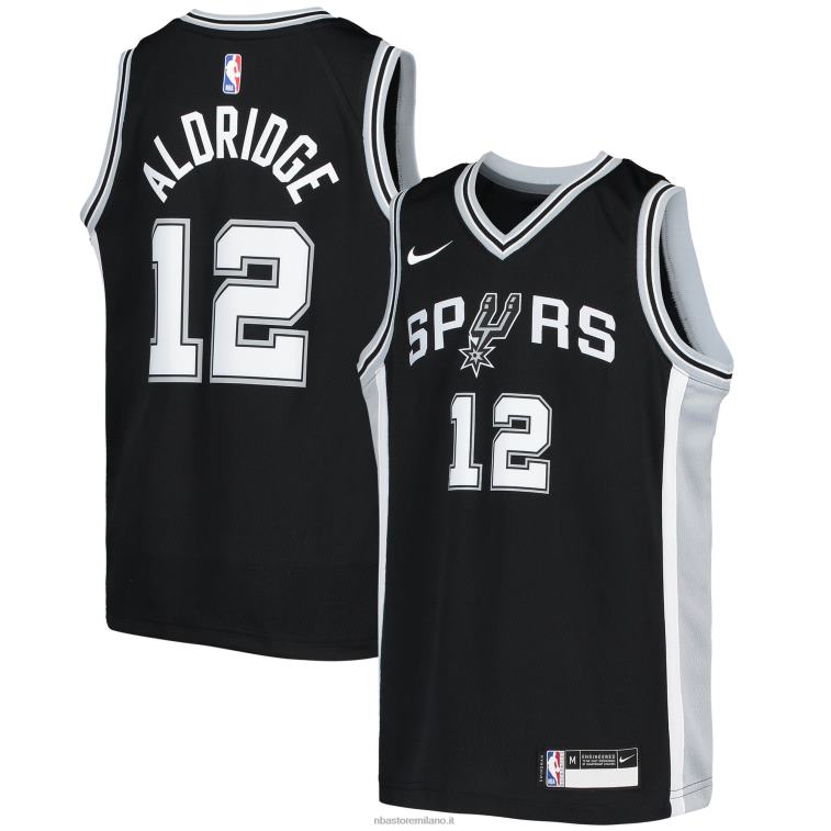 NBA 00F2L19729 san antonio spurs lamarcus aldridge nike maglia nera swingman