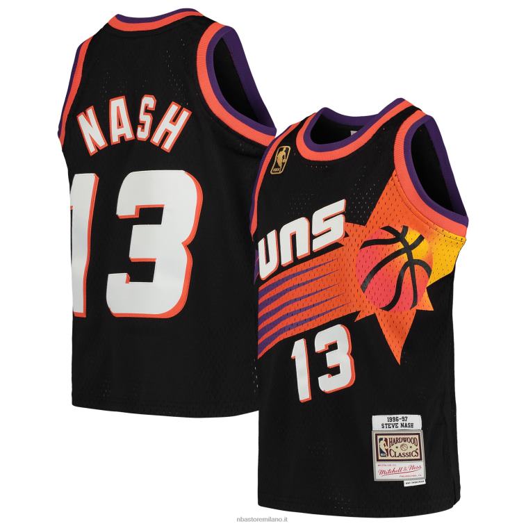 NBA 00F2L16765 phoenix suns steve nash mitchell & ness black hardwood classics swingman maglia ritorno al passato