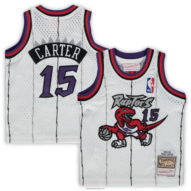 NBA 00F2L16926 toronto raptors vince carter mitchell & ness white hardwood classics maglia da giocatore