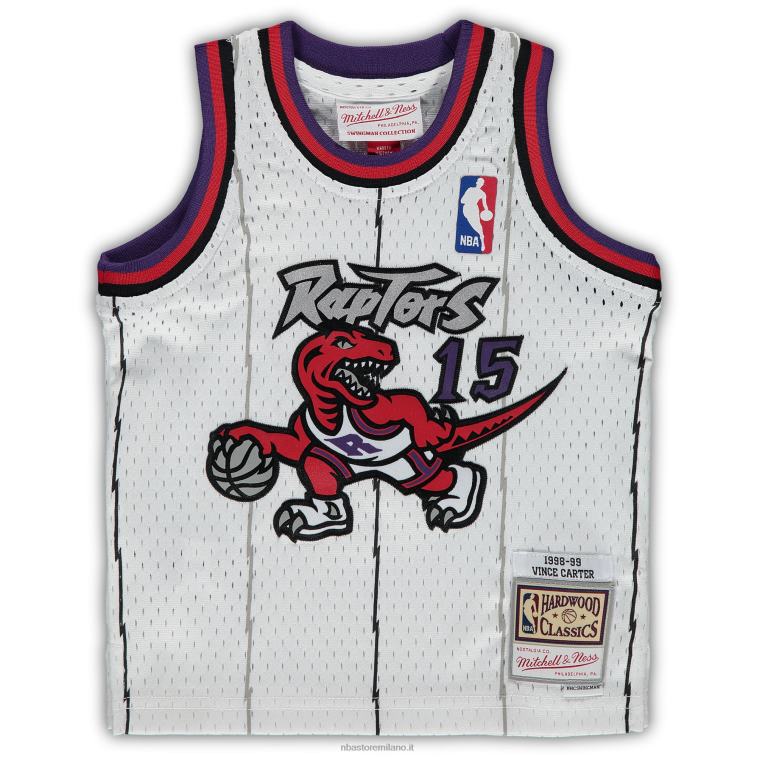 NBA 00F2L16926 toronto raptors vince carter mitchell & ness white hardwood classics maglia da giocatore