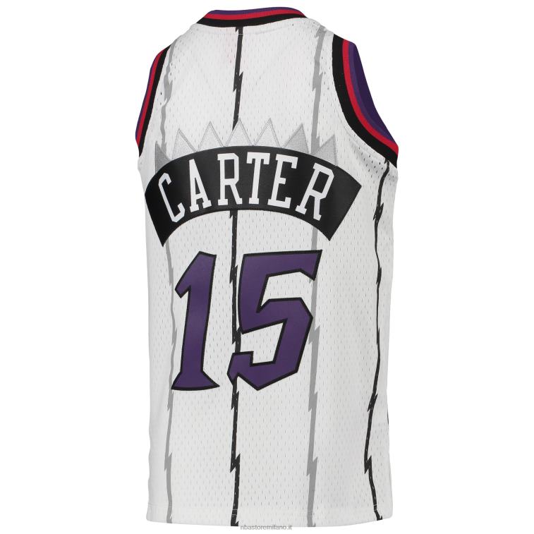 NBA 00F2L17083 toronto raptors vince carter mitchell & ness white hardwood classici swingman maglia ritorno al passato