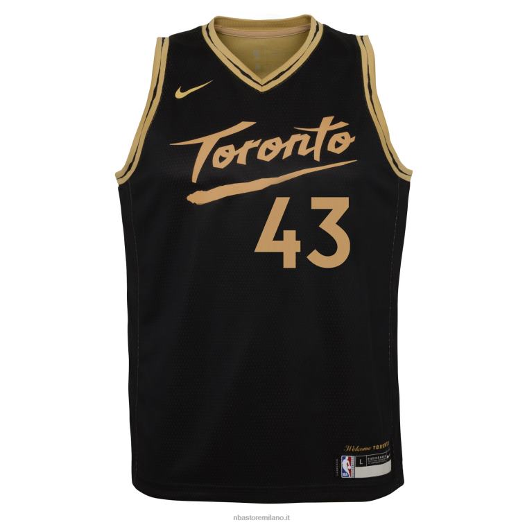 NBA 00F2L17791 toronto raptors pascal siakam nike maglia nera swingman