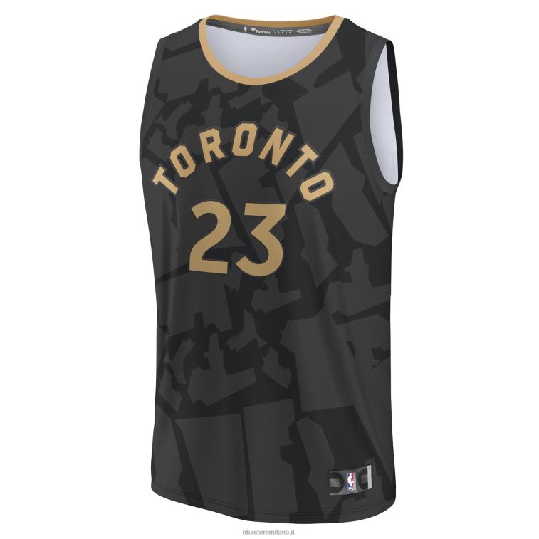 NBA 00F2L17941 toronto raptors fred vanvleet maglia fastbreak nera