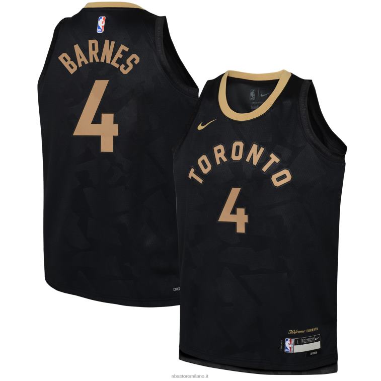 NBA 00F2L18114 toronto raptors scottie barnes nike maglia nera swingman