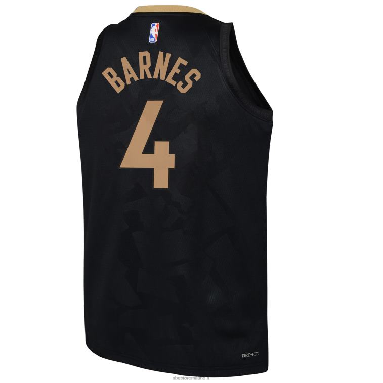NBA 00F2L18114 toronto raptors scottie barnes nike maglia nera swingman