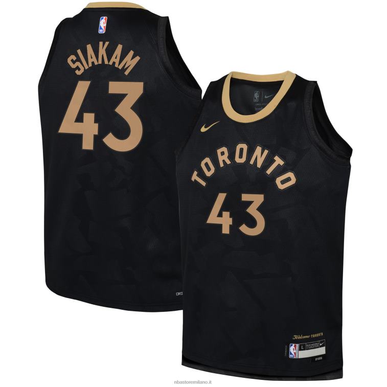 NBA 00F2L18201 toronto raptors pascal siakam nike maglia nera swingman