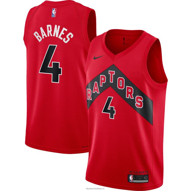 NBA 00F2L18380 toronto raptors scottie barnes nike maglia rossa swingman