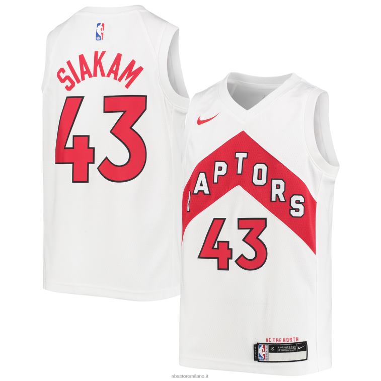 NBA 00F2L18629 toronto raptors pascal siakam nike maglia bianca swingman