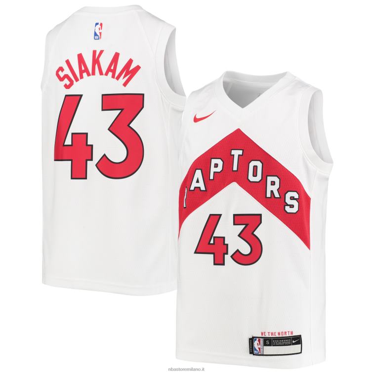 NBA 00F2L18629 toronto raptors pascal siakam nike maglia bianca swingman