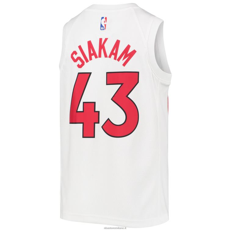 NBA 00F2L18629 toronto raptors pascal siakam nike maglia bianca swingman