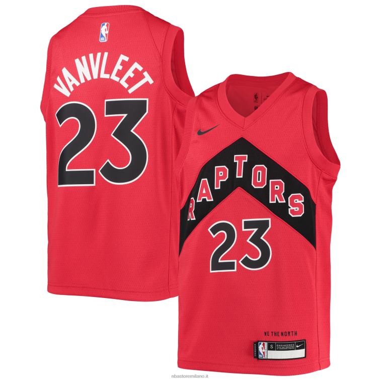 NBA 00F2L18682 toronto raptors fred vanvleet nike maglia rossa swingman
