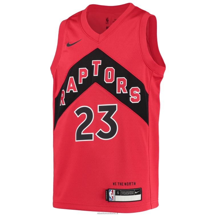 NBA 00F2L18682 toronto raptors fred vanvleet nike maglia rossa swingman