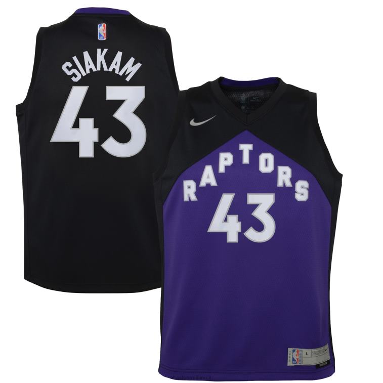 NBA 00F2L19292 toronto raptors pascal siakam nike maglia giocatore swingman nero/viola - edizione guadagnata