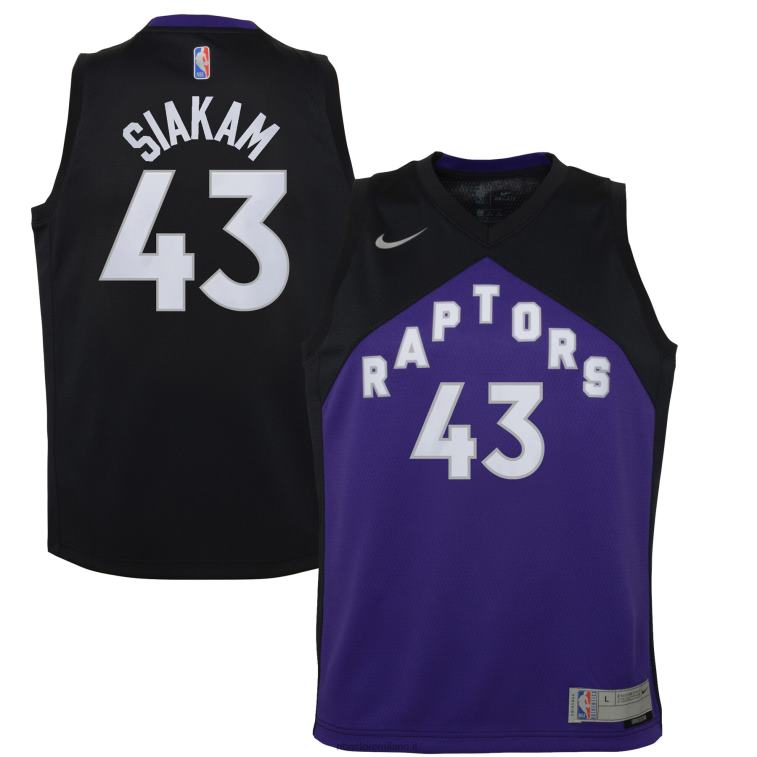 NBA 00F2L19292 toronto raptors pascal siakam nike maglia giocatore swingman nero/viola - edizione guadagnata