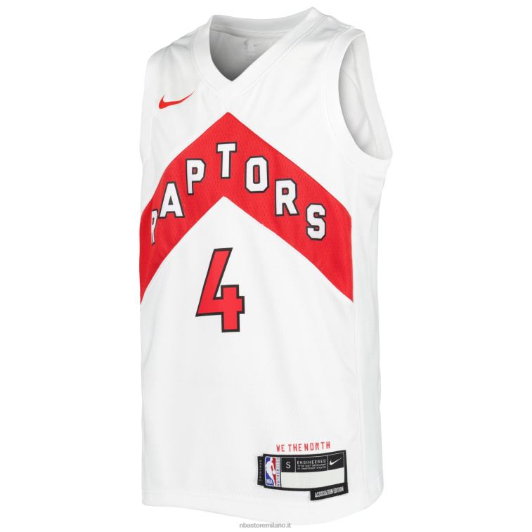 NBA 00F2L19686 toronto raptors scottie barnes nike maglia bianca giocatore swingman