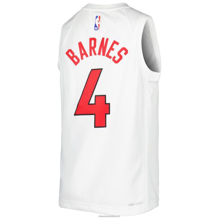 NBA 00F2L19686 toronto raptors scottie barnes nike maglia bianca giocatore swingman