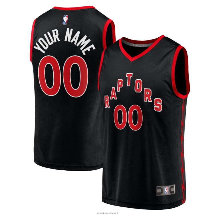 NBA 00F2L19880 toronto raptors maglia replica fast break personalizzata nera