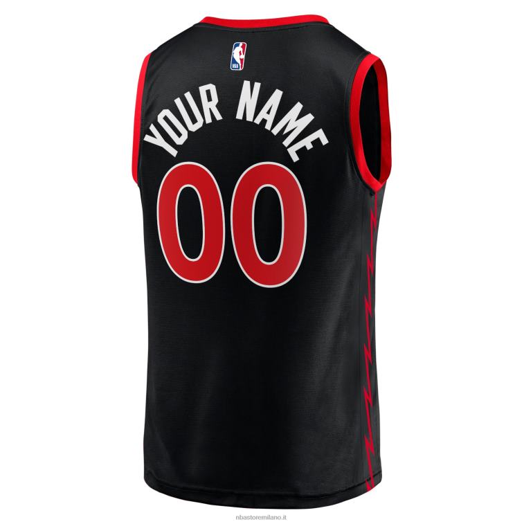 NBA 00F2L19880 toronto raptors maglia replica fast break personalizzata nera