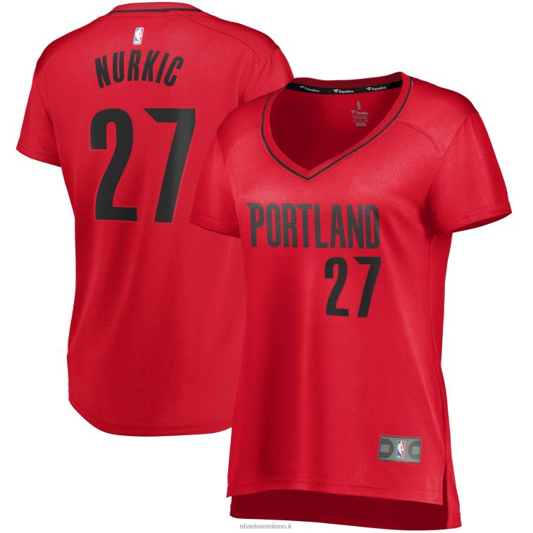 NBA 00F2L12936 portland trail blazers jusuf nurkic maglia giocatore fast break rosso